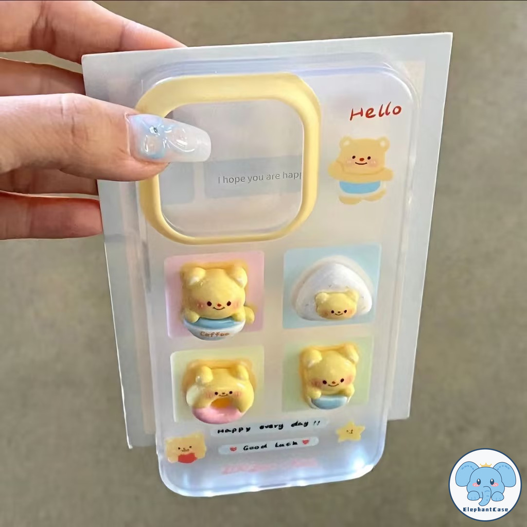 ตุ๊กตา 3 มิติ DIY น่ารักเนยหมีโดนัทสำหรับVivo Y17S Y20i Y12S Y21 Y15S Y15 Y91C Y20s Y27 Y36 Y16 Y11 Y12 Y17 Y20 Y91 Y35