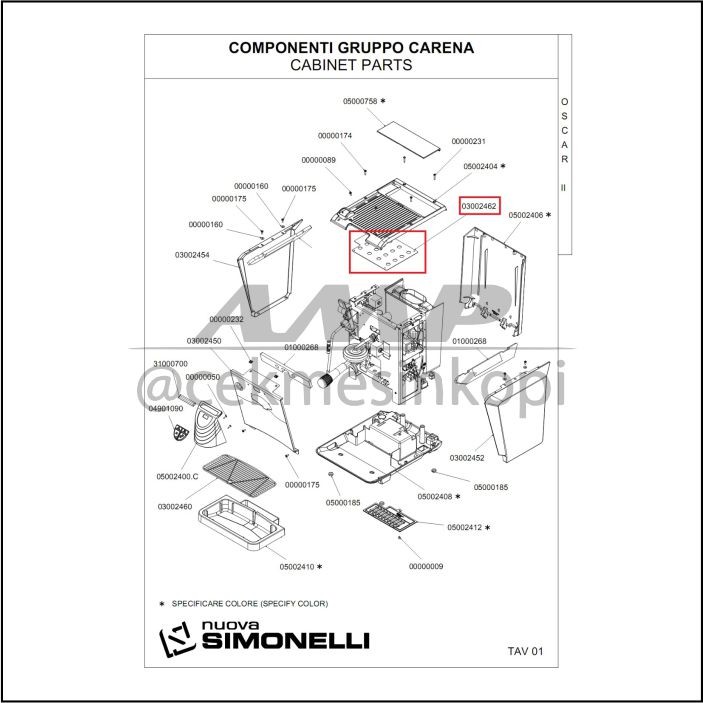 เครื่องอุ่นถ้วย Nuova Simonelli Oscar II ดั้งเดิมป้องกันภายใน
