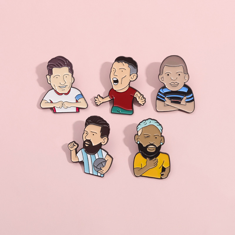 ''สร้างสรรค์การ์ตูนฟุตบอลดาวชุด'เข็มกลัดเคลือบแฟชั่นเสื้อผ้าอุปกรณ์เสริมของขวัญสําหรับแฟนๆ