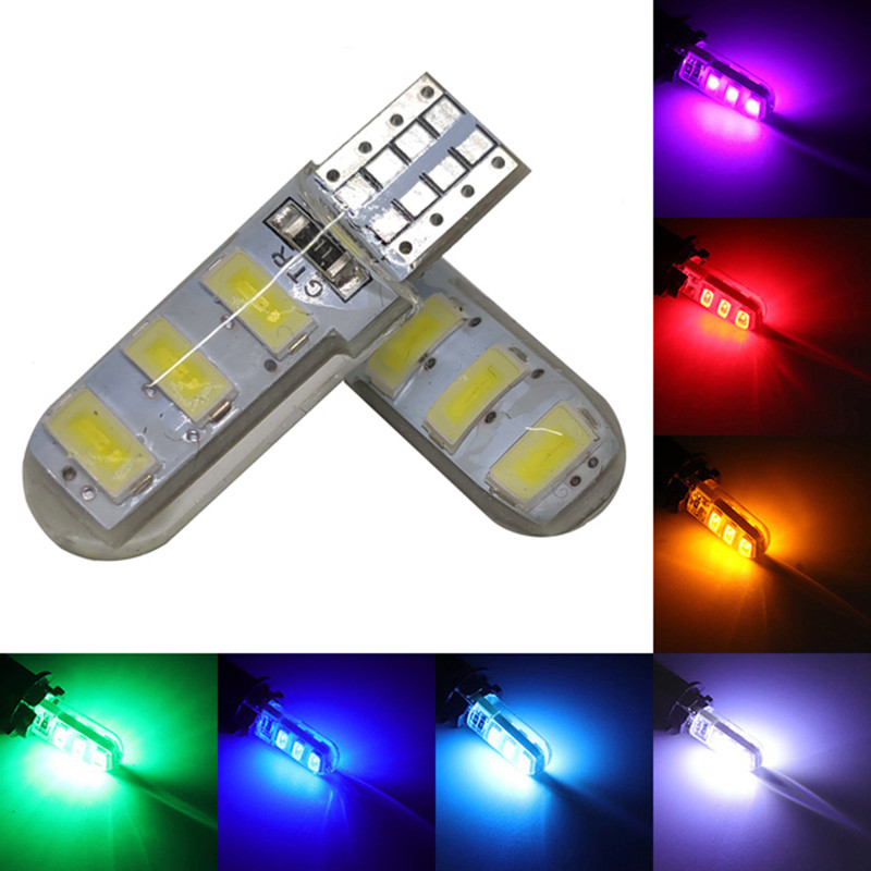 Yรถ LED T10 194 W5W DC 12V 6SMD 5630เปลือกซิลิโคนหลอดไฟรถยนต์จัดแต่งทรงผม Silica 6 SMD clearance ไฟอ