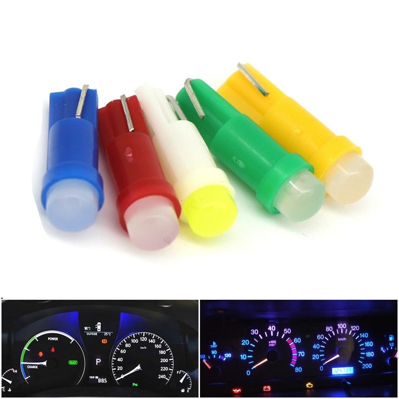 Y10Pcs T5หลอดไฟ Led W3W W1.2W Led ภายในรถ Canbus ไฟ Dashboard ร้อนตัวบ่งชี้ Wedge อัตโนมัติ12V 4014 