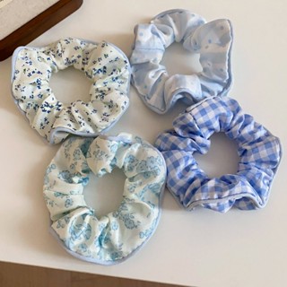 DREJEW เดรช เกลือทะเลสีฟ้าสดและหลากหลายลายสก๊อตยางรัดผมดอกไม…