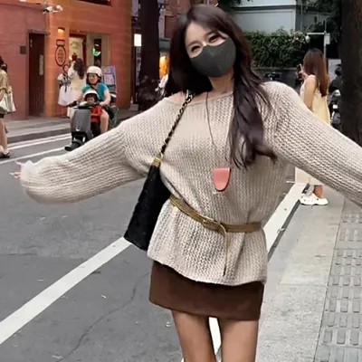 Balamy เสื้อสเวตเตอร์เปิดไหล่สไตล์ฝรั่งเศสกลวงเสื้อถักผู้หญิงฤดูใบไม้ร่วงสไตล์วินเทจสไตล์ชิวๆแขนยาวเปิดไหล่ใส่แล้วดูผอมสวย