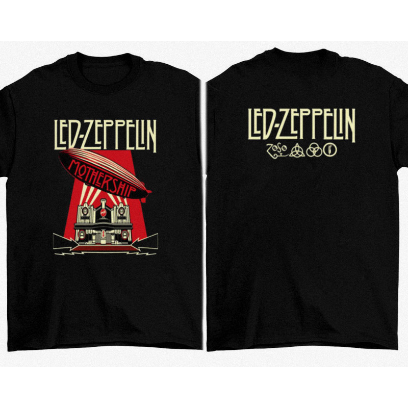 Premium Cotton 100% Vintage Led Zeppelin T Shirt, Vtg Style Led Zeppelin Mothership T-Shirt 90s Rock