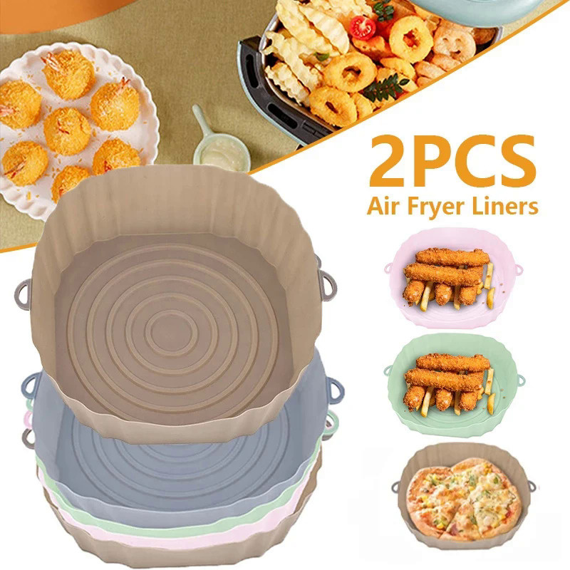 1/2Pcs Pizza Air Fryer Pan Silicone For Air Fryer Molds Kitchen Utensils Kitchen Pans Mold For Bakin