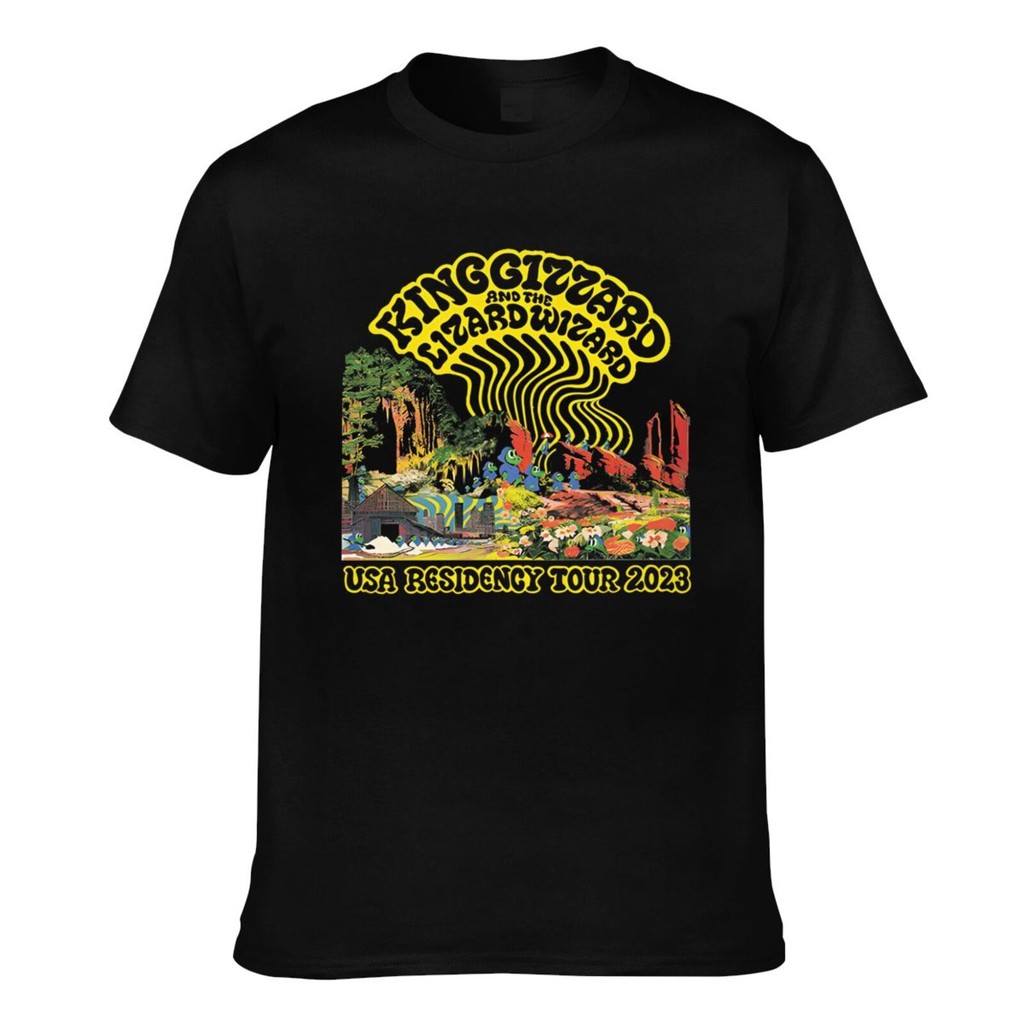 เสื้อยืดสั่งทําผู้ชาย King Gizzard And The Lizard Wizard Tour