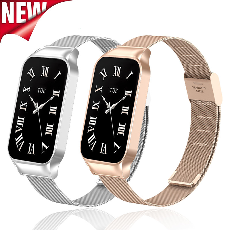 Metal integrated strap + case เข้ากันได้กับ Xiaomi Band 8 Active/Redmi โลหะหรูหรา smartwatch Band 2 smartwatch อุปกรณ์เสริม
