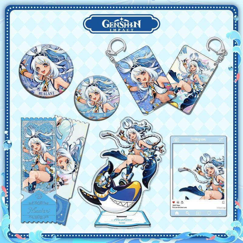 神原 Project Genshin Gaming การ์ด Mualani LOMO พวงกุญแจยืนอะคริลิค ป้ายการ์ดโปร่งใส