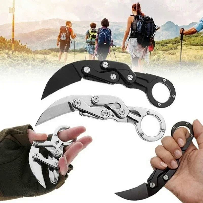Mini CSGO claw Pocket Folding Knife Outdoor Tactical self-defense stainless steel portable counter attack Mechanical E