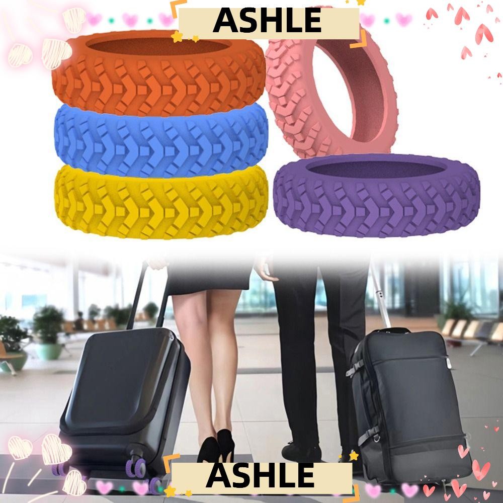 Ashle 8 ชิ้น/เซ็ตกระเป๋าเดินทางล้อป้องกัน,กระเป๋าเดินทางอะไหล่เพลาเสียงเงียบกระเป๋าเดินทางล้อรองเท้า,ซิลิโคนลดเสียงรบกวนรถเข็นกล่องล้อฝาครอบ