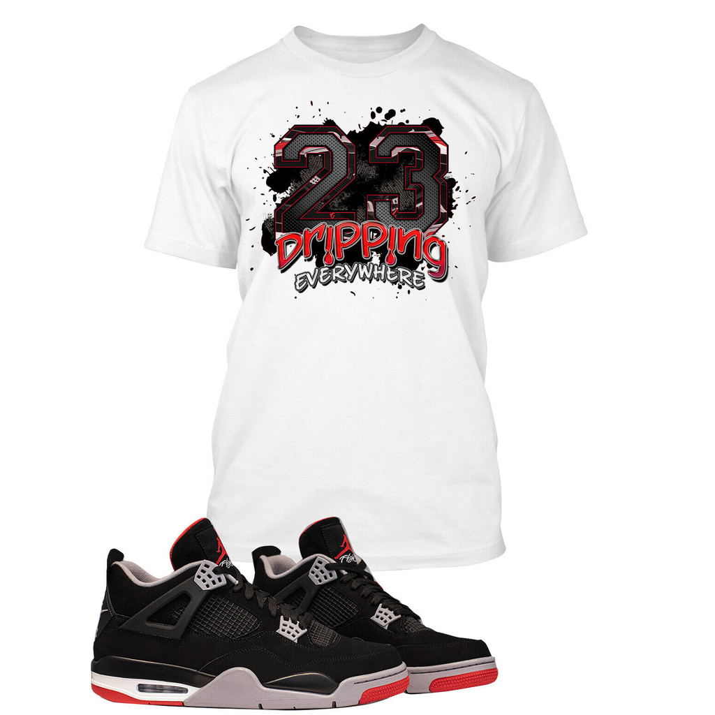 Dripping 23 Graphic Sneaker Tee Shirt Match J4 Bred Pro Club Shaka Big Tall