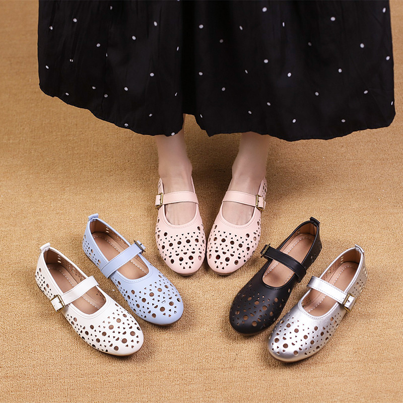 รองเท ้ าผู ้ หญิงส ้ นแบน Square Toe Fashion Mules ไซส ์ 35-40
