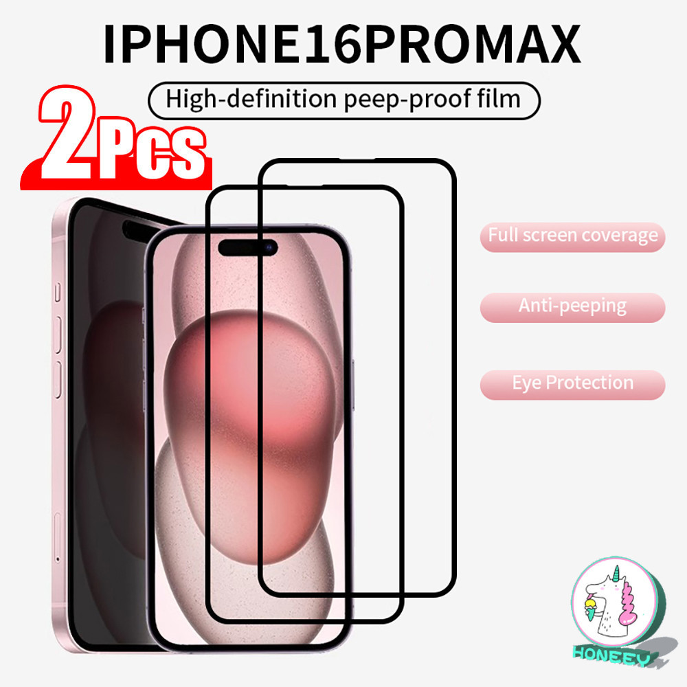 2 ชิ้น HD ป้องกันกระจกนิรภัยสําหรับ IPhone 16 15 Promax 11 12 13 14 Pro Max 16plus Anti-Fingerprint ป้องกันหน้าจอฟิล์ม Fast ติดตั้งฝุ่นฟรีฝาครอบ