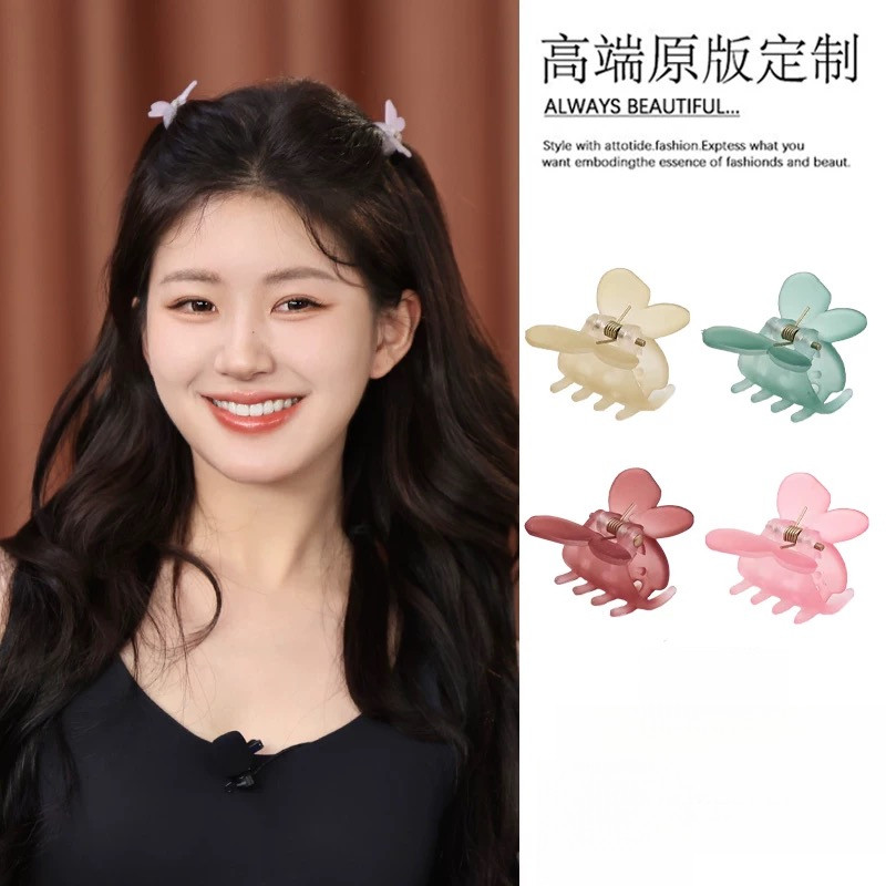 ใหม่สไตล์เกาหลี มีน้ําค้างแข็ง เยลลี่ สีผีเสื้อกิ๊บนางฟ้าผีเสื้อถักผมคว้าคลิป
