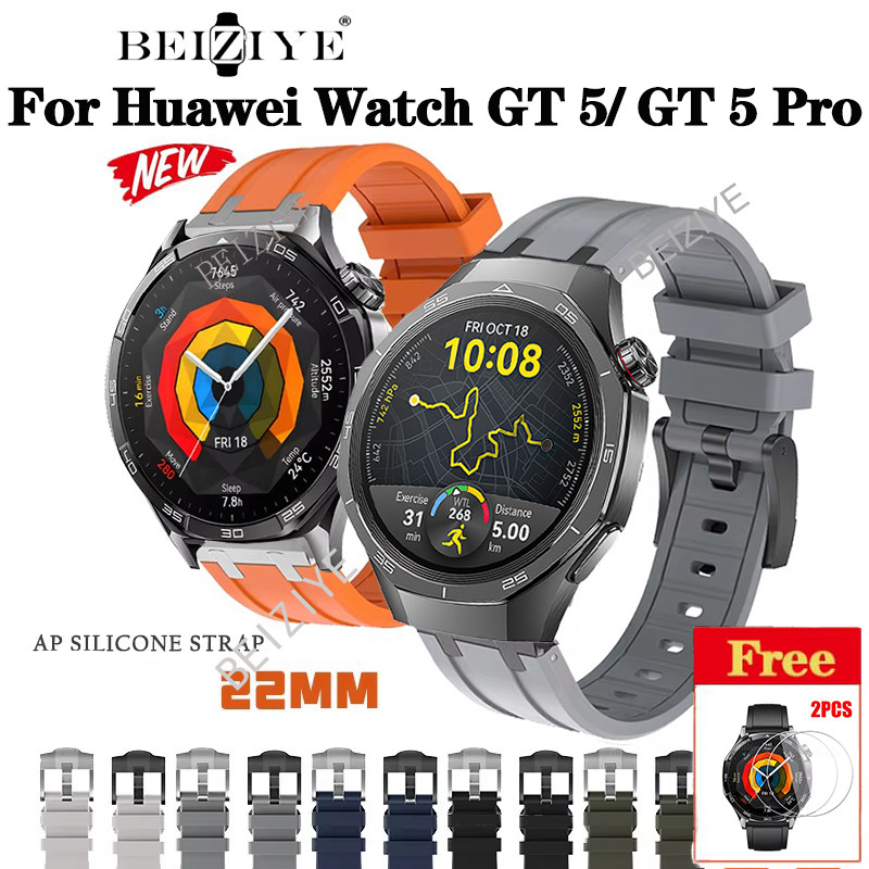 สายยางหรูหราสําหรับนาฬิกา Huawei GT5 Pro 46 มม.สายนาฬิกาอัจฉริยะซิลิโคน Quick Fit กีฬาสายรัดซิลิโคนผู้ชายสร้อยข้อมือสําหรับ Huawei นาฬิกา GT 5 46 มม.WatchBand อุปกรณ์เสริม