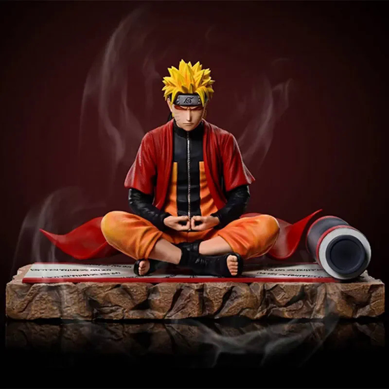 14CM Anime Naruto Action Figures Uzumaki Naruto Sennin Moodo Sit In Meditation Pvc Figurine Collecti