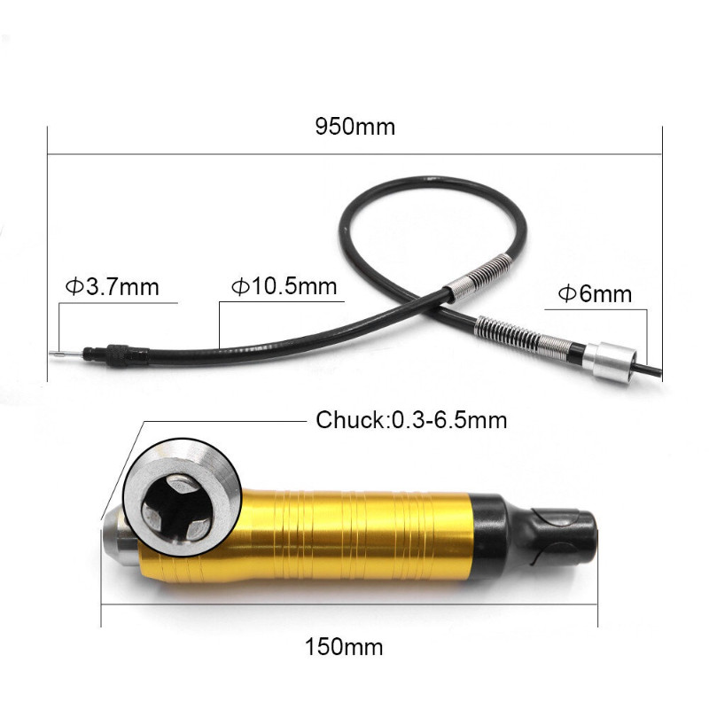 COD สายอ่อนต่อเครื่องเจียร-สว่านไฟฟ้า ขนาดเเกน0.3-6.5มิล แกนจับ 3 mm ยาว 100mm สำหนับงานแกะสลัก เครื่องเจียรสายอ่อน - รูปที่ 3