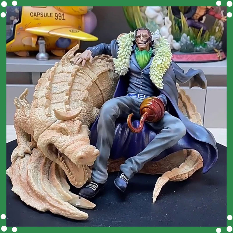 One Piece Bt Sitting Posture Laosha Gk Anime Figure Crocodile Shichibukai Sand Crocodile Figures Mod