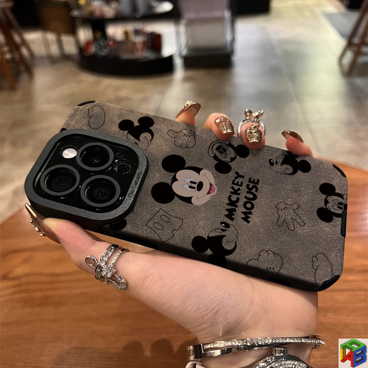 Suede การ์ตูนเมาส์ Apple 15/16Promax เคสโทรศัพท์ Iphone14plus เปลือกคู่ 13pro ขั้นสูง 12/11Promax 7/8Plus