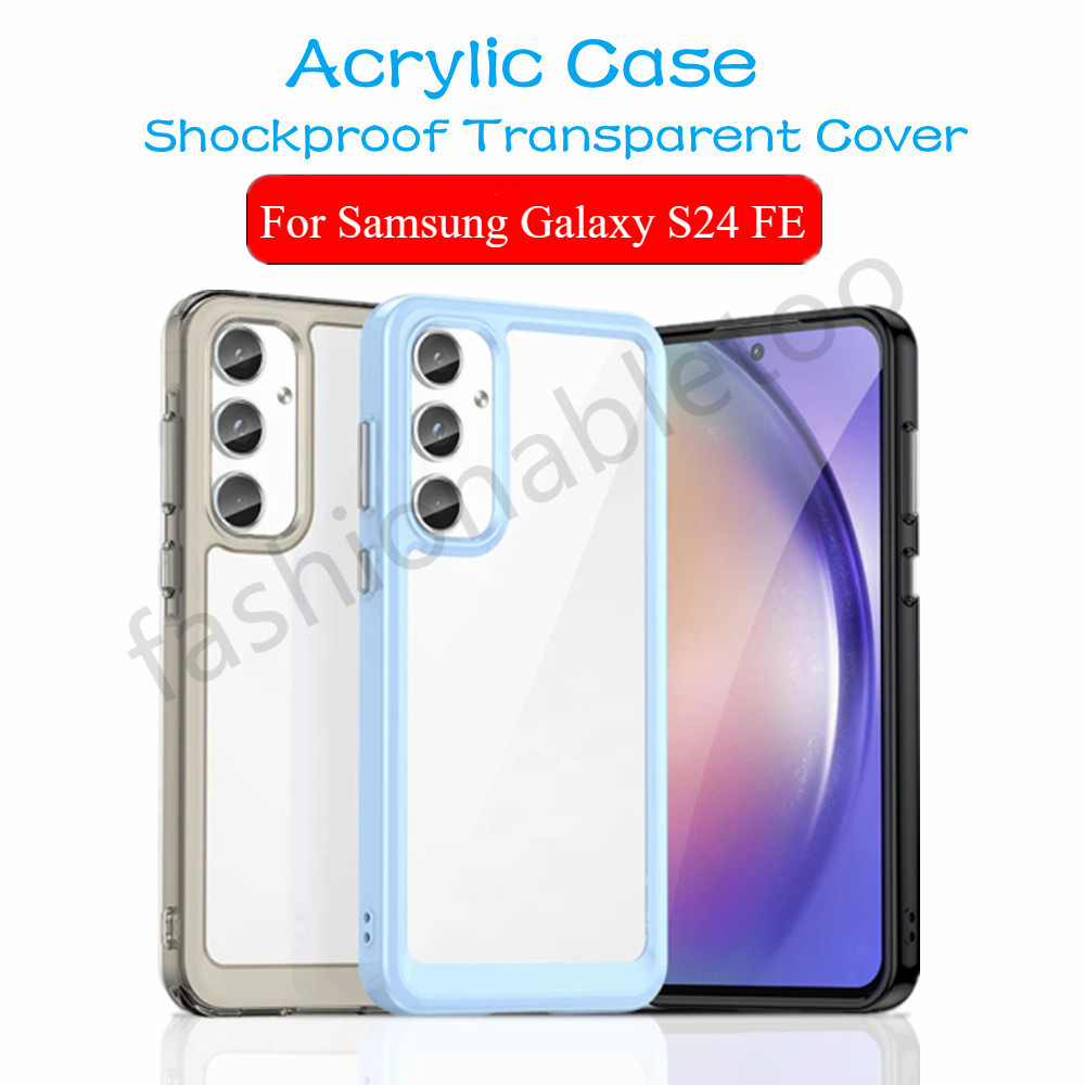 SAMSUNG สําหรับsamsung Galaxy S21 S22 S23 S24 FE plus Ultra S24FE S24 + S24plus S24Ultra S23FE S23 + S22 + S21FE S 24 โปร่งใสTPUกันชนอะคริลิคเคสโทรศัพท์เกราะกันกระแทกปกหลัง