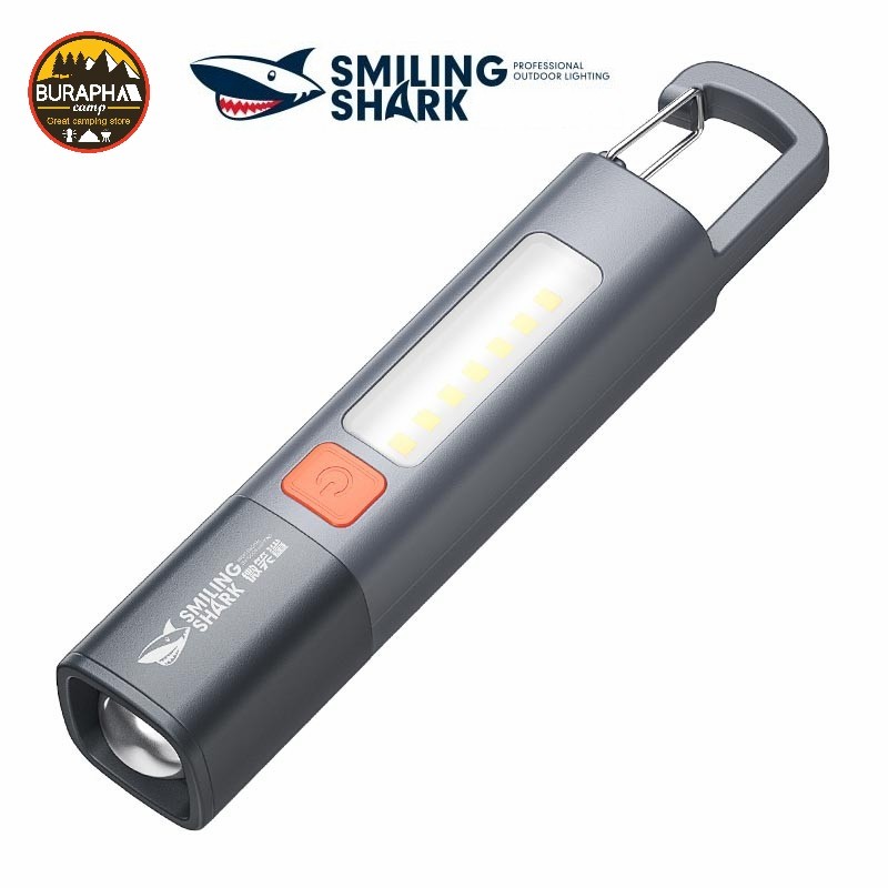 ไฟฉาย LED Smiling Shark SD-1023 ไฟฉายส่องไกล ไฟแคมป์ปิ้ง ชาร์จ USB-type C ปรับไฟได้ 3 โหมด