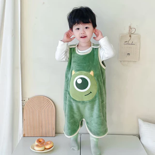 พร้อมสต็อก ใหม่สไตล์ฤดูใบไม้ร่วงฤดูหนาวเด็กเสื้อกั๊กสไตล์ ท้อง ป้องกันเสื้อผ้าบ้านอบอุ่นฤดูหนาวที่อบอุ่นเตะ-การพิสูจน์ ชุดนอนเด็กสักหลาดแขนกุดหนึ่ง
