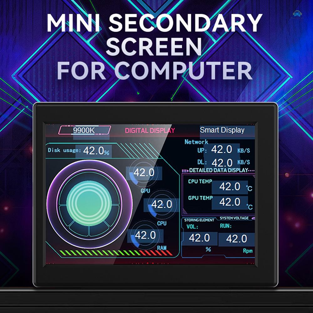 Yb1 จอแสดงผล Screen3.5 นิ้ว IPS Monitor จอแสดงผลคอมพิวเตอร์ CPU GPU การตรวจสอบ Sub-หน้าจอ ABS รองรับธีม DIY แก้ไขซอฟต์แวร์ฟรีอัพเกรด