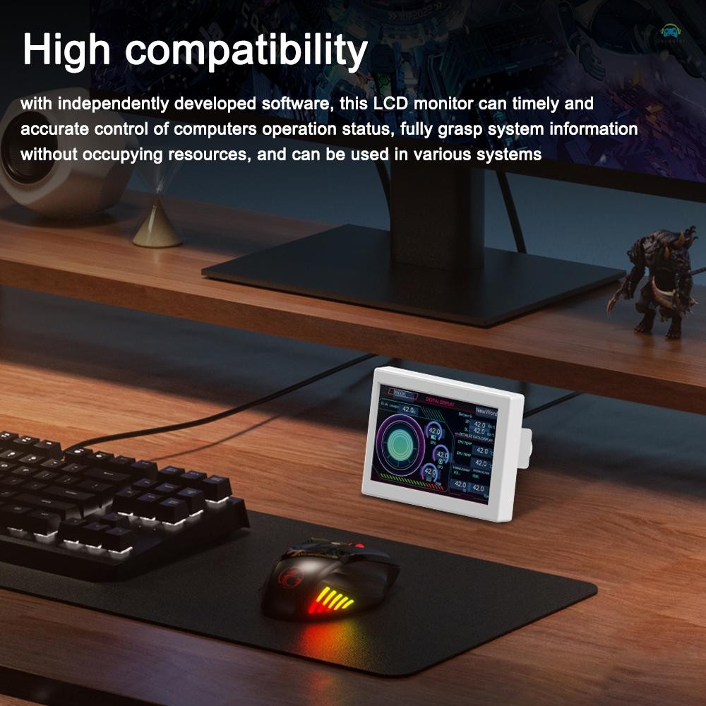 Yb1 จอแสดงผล Screen3.5 นิ้ว IPS Monitor จอแสดงผลคอมพิวเตอร์ CPU GPU การตรวจสอบ Sub-หน้าจอ ABS รองรับธีม DIY แก้ไขซอฟต์แวร์ฟรีอัพเกรด