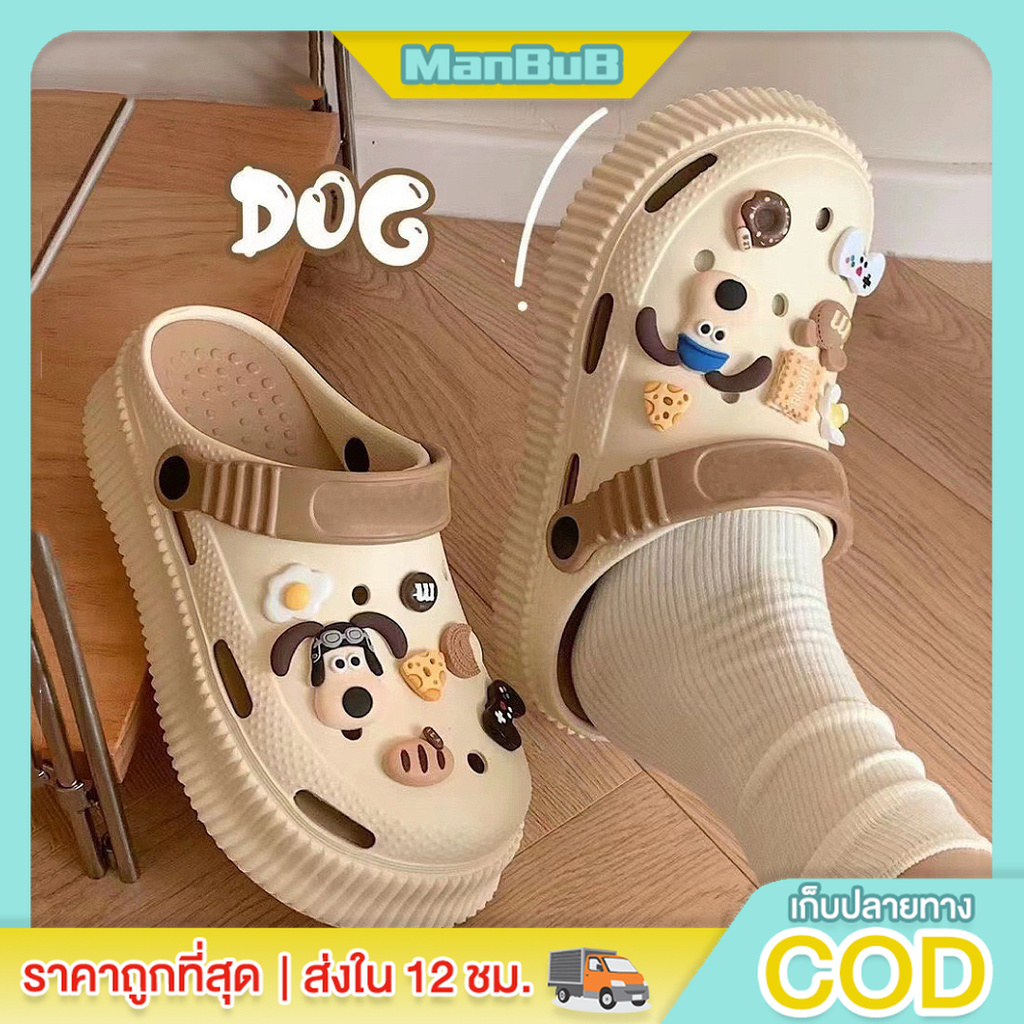 ManBu8🌞พร้อมส่ง🚚  สินค้าใหม่แนะนำ รองเท้าแตะหัวโตแฟชั่นสไตล์เกาหลีแถมตัวการ์ตูนติดรองเท้าสุดน่ารักไ (TO-2913/DOLL)ป