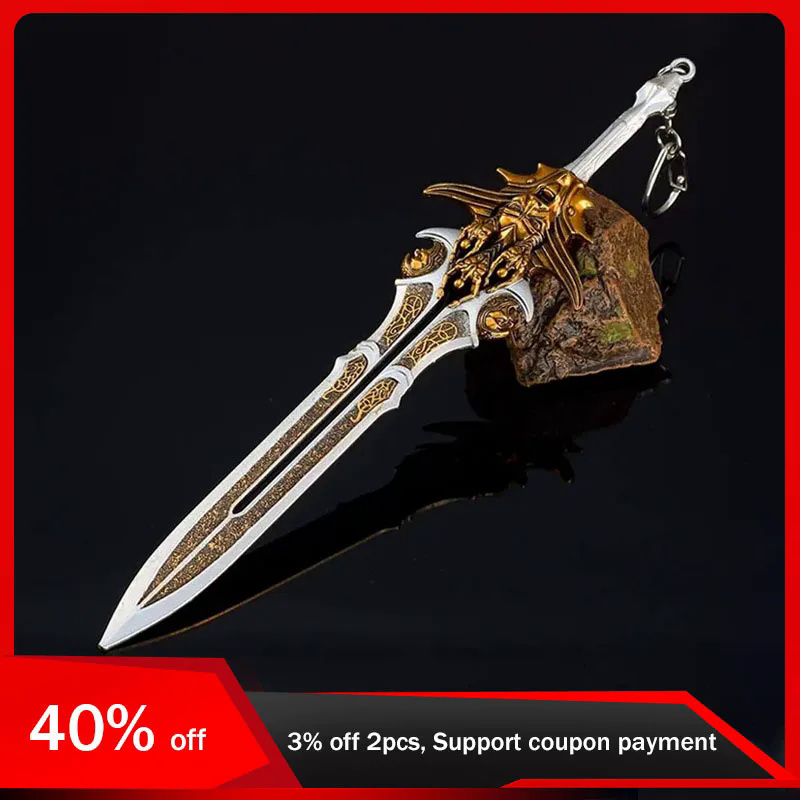 🚀 22cm God of War Keychain Kratos Blade of Olympus Zeus Weapon Model Metal Keyrings Toy Sword Katana