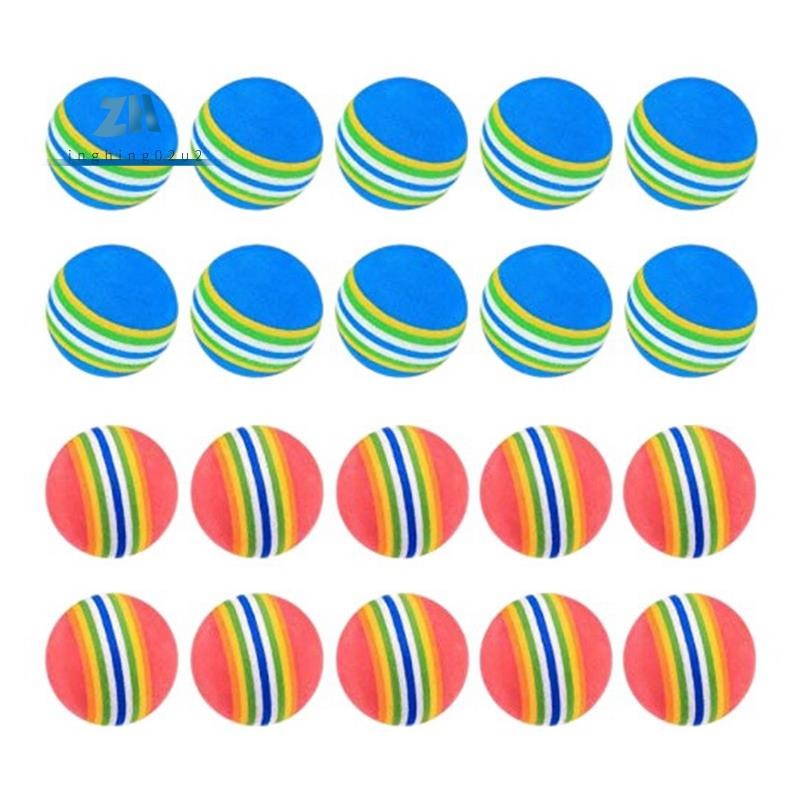 20 ชิ้นลูกกอล์ฟSoft Foam Garden Golf Balls Practice Golf Balls ฟองน้ํา Rainbow Golf Balls สําหรับในร