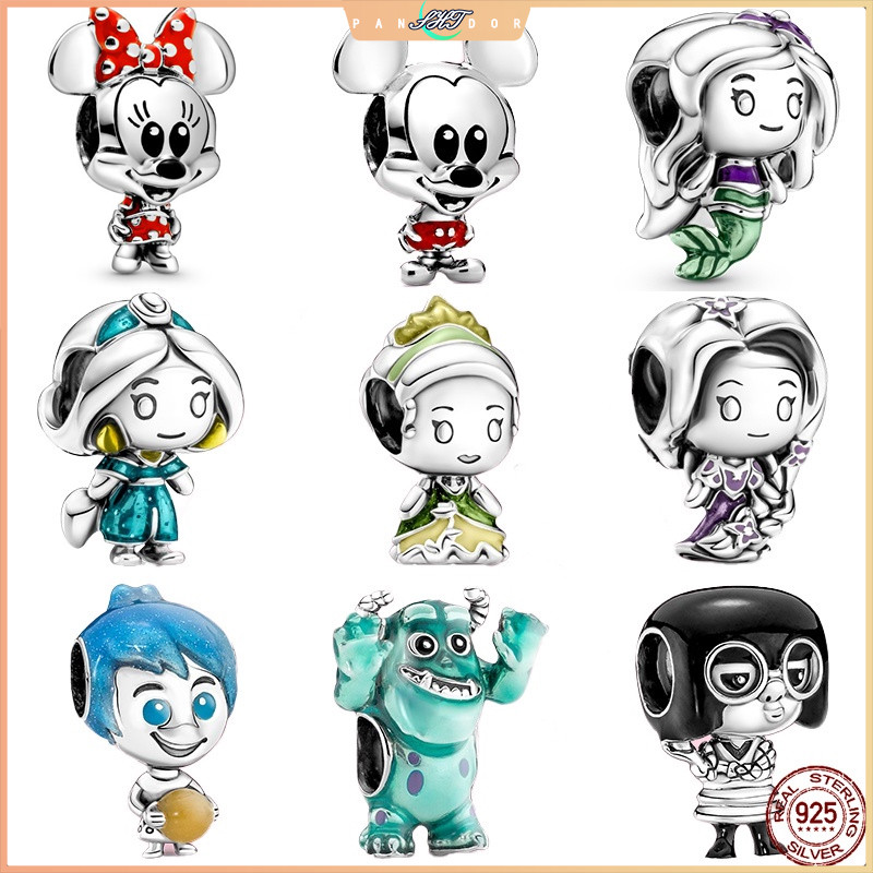 ชาร์มลูกปัดเงินสเตอร์ลิง 925 ลายมินเนี่ยนและไมคี้ จากซีรีย์ Disney Pixar | เครื่องประดับสร้อยข้อมือสำหรับสุภาพสตรี