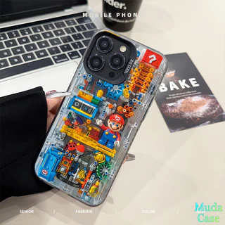 บล็อก ของเล่น Mario breakout เกม เคส iPhone 16 15 14 13 12 เคสไอโฟน11 Pro Max เคสไอโฟน XR X XS 7 8 Plus กรณีโทรศัพท์เย็น