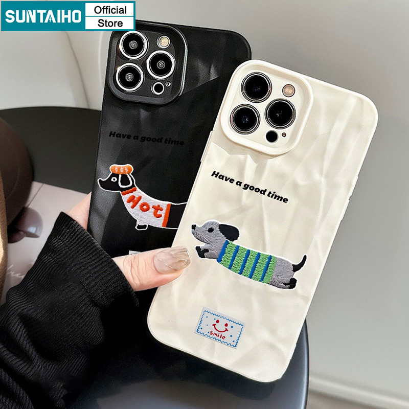 Suntaiho ตลกน่ารักปลอกดัชชุนรูปแบบเคสโทรศัพท์สําหรับIphone 16 15 14 13 12 11 Pro Max IP 7 8 Plus Iphon X Xs XR Xs Maxซิลิคอนนุ่มพรีเมี่ยมกันกระแทกปกหลัง