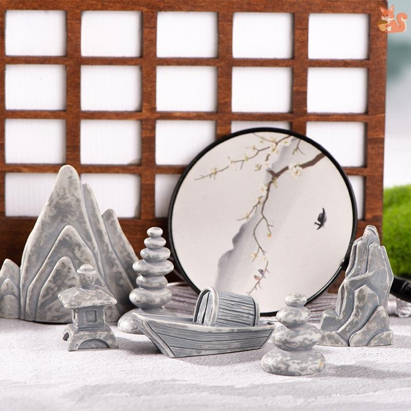 [BI] Rockery Stone Tower House Mini Home Decor Miniature Fairy Garden เครื่องประดับอุปกรณ์ตกแต่งงานฝีมือ TH