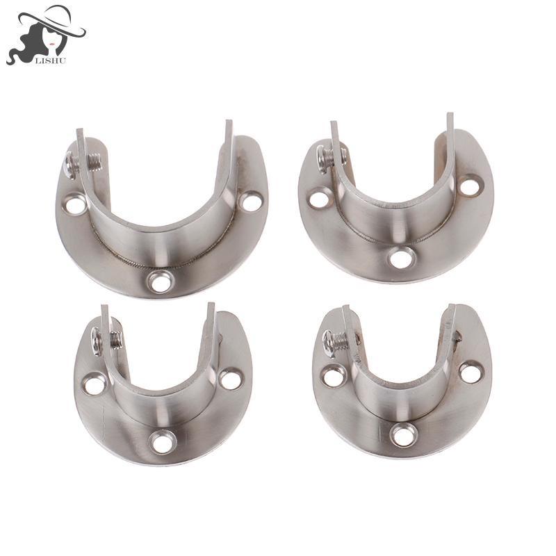 Lishu 19/22/25/32 มม. ตู้เสื้อผ้าสแตนเลส Rod Socket Flange Rod Holder th
