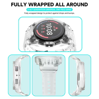 เคส + สายรัดสําหรับ Samsung Galaxy Watch 7/6/5/4 40 มม.44 มม.ฝาครอบป้องกันสร้อยข้อมือซิลิโคนสําหรับ Galaxy Watch ชุดการปรับเปลี่ยนอุปกรณ์เสริม