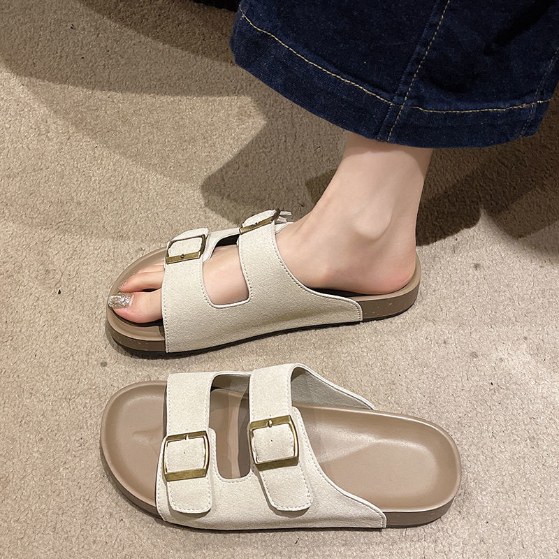 Boken รองเท้าผู้หญิงฤดูร้อน 2024 ใหม่หนา Soled Boken รองเท้าแตะกลางแจ้ง Lazy Flip-Flops Soft-Soled ร