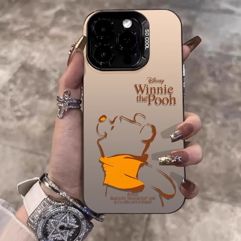 เคสไอโฟน16 15 14 13 12 11 Pro Max Case ภาพร่างน่ารัก Winnie the Pooh กันกระแทก Compatible เคส iPhone X/XS, XR,7+,8Plus