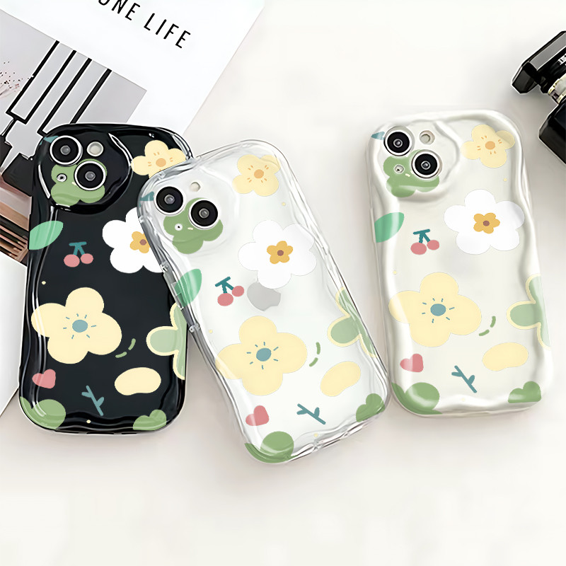 เคสหูฟัง iPhone 16 15 14 13 12 11 Pro Plus Max เคส Case ดอกไม้น่ารักบุคลิกภาพเคสโทรศัพท์สําหรับiphone 16 15 14 13 12 11 8 7 6S 6 Mini Pro Plus Max iPhone X XS XR SE 2 2020