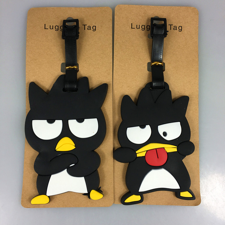 Pochacco อุปกรณ์เสริมการเดินทางแท็กกระเป๋าเดินทางการ์ตูน Kuromi Cinnamoroll Hangyodon PVC กระเป๋าเดินทาง Baggage Boarding แท็กป้ายแบบพกพา
