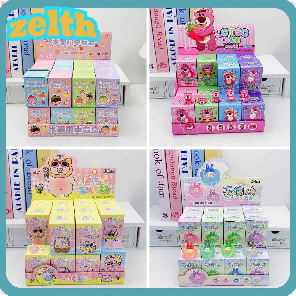 Zelth 24box/set Box,Lotso Pop Bean อะนิเมะรูปการ์ตูน, Luminous Soap Bubbles ของเล่นลึกลับสําหรับเด็ก