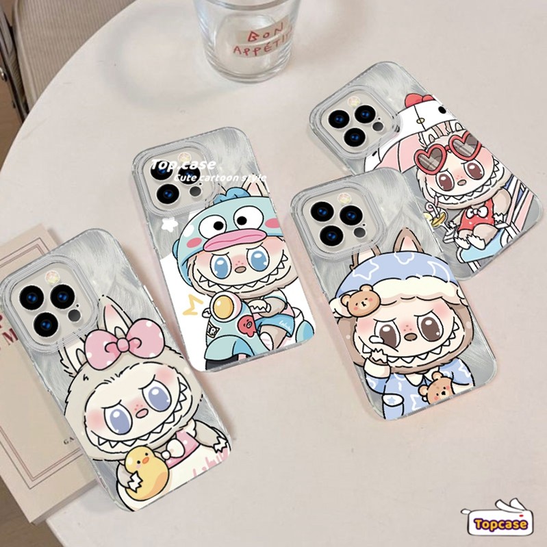 สําหรับredmi 14C 13C A1 12C 10C 10 12 9A 9C K60 หมายเหตุ 13 12 11 11s 10 10s Pro 4G Xiaomi Poco X6 F6 Pro 5Gน่ารักหมีLabubu Silver Featherเคสโทรศัพท์นุ่ม