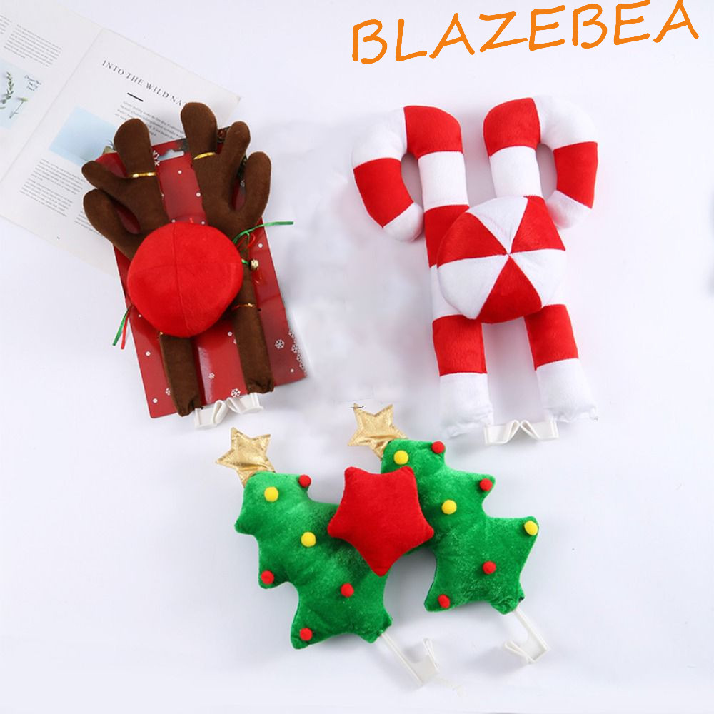 Blazebea การ์ตูน Reindeer Antlers, Plush Christmas Tree คริสต์มาสตกแต่งรถ,ตลก Candy Cane งานรื่นเริงจมูกสีแดงเครื่องแต่งกายอุปกรณ์เสริม