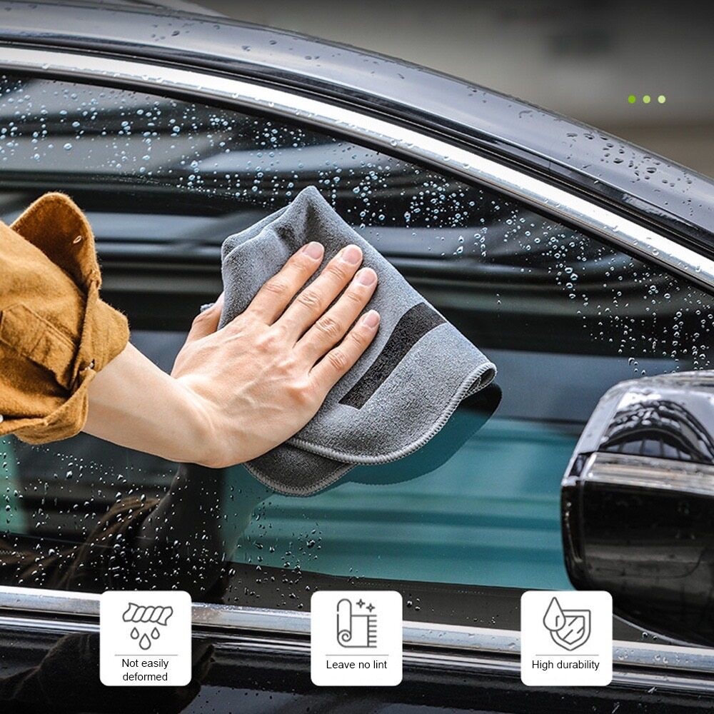 ผ้าขนหนูหนังนิ่ม ผ้าเช็ดรถ ไมโครไฟเบอร์ ดูดซับได้ดี  เช็ดรถ บ้านๆ ขัดเงา สองด้านๆ - รูปที่ 4