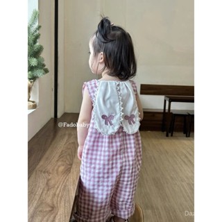 Dazzling🌸ชุดจั๊มสูทสไตล์เกาหลีสำหรับเด็กผู้หญิง พร้อมหูกระต่…