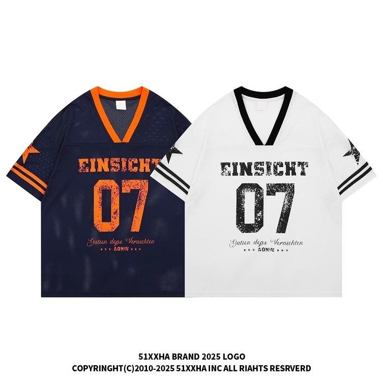 เสื้อยืดผู้ชายแขนสั้น แพนโนเฟลซัส สไตล์อเมริกันสตรีท หลวมสบาย มีการออกแบบตาข่ายระบายอากาศ คุณภาพสูง สไตล์เป็นกลาง