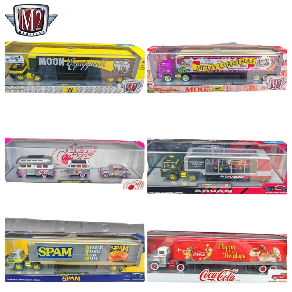 M2 Machines Coca-Cola 1:64 Diecast Ford Chevy Volkswagen Pickup Beetle Moon Eyes Series