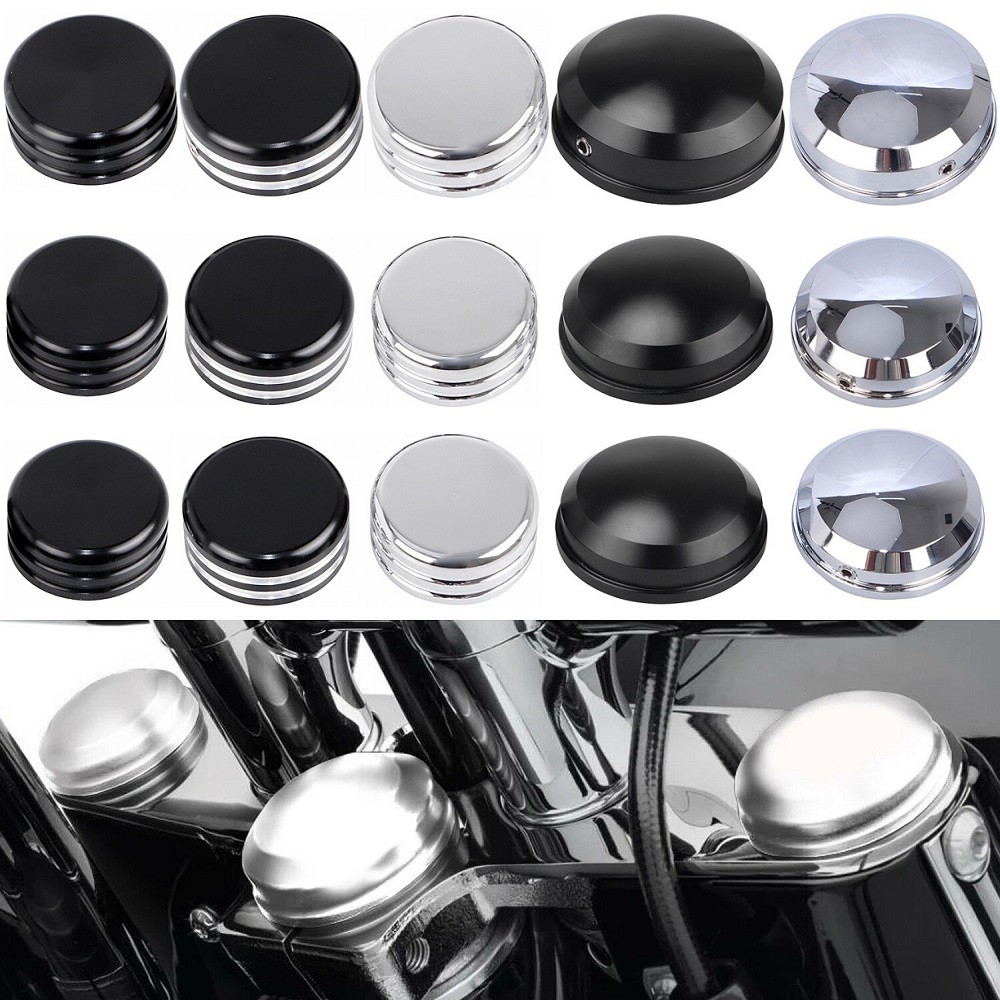 รถจักรยานยนต์ Upper Fork Tube Stem ครอบคลุม Nut Caps สําหรับ Harley Sportster Dyna Low Rider Softail Heritage Fat Bob Super Glide