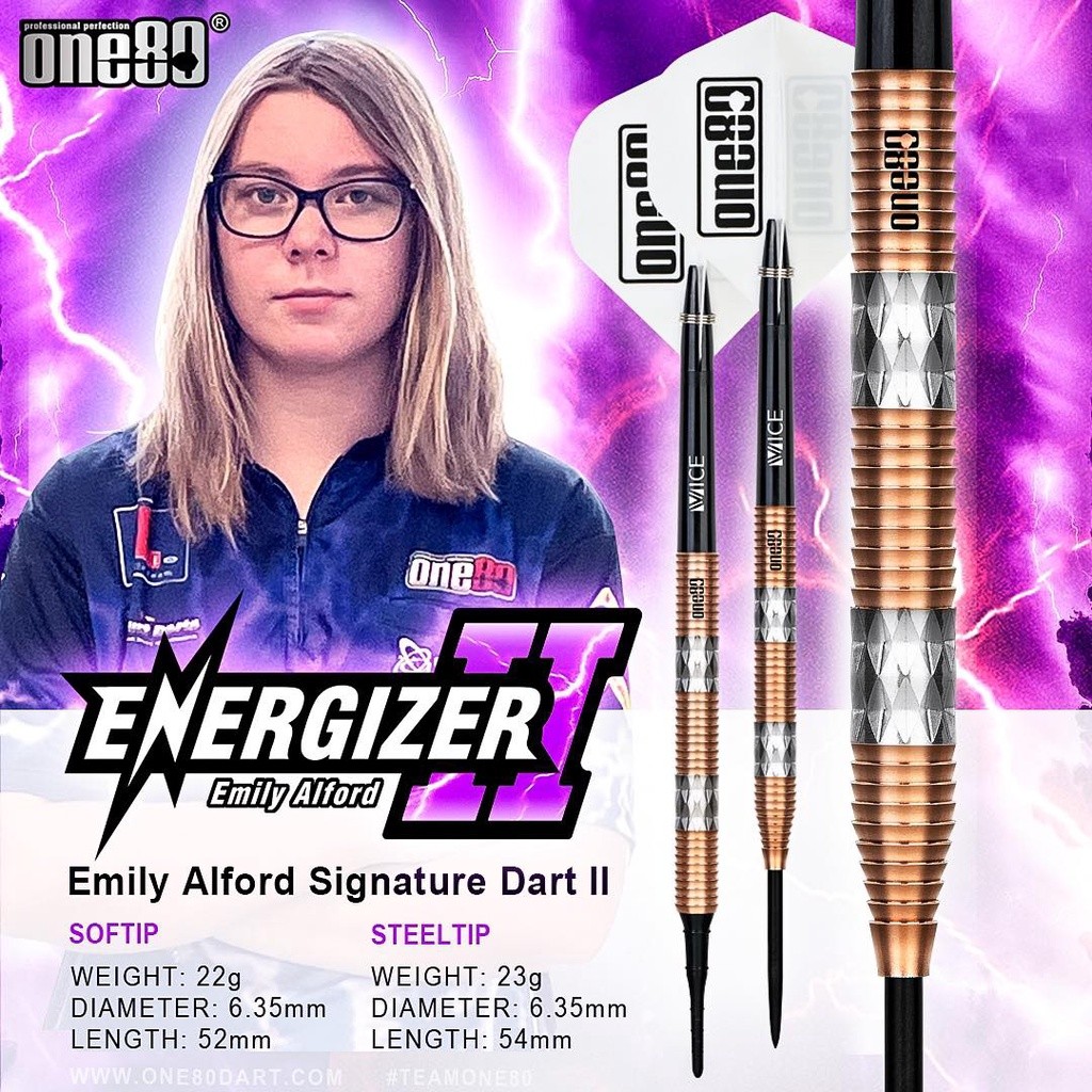 ONE80 STEEL TIP DART - 23G EMILY ALFORD II SIGNATURE DARTS (23G)